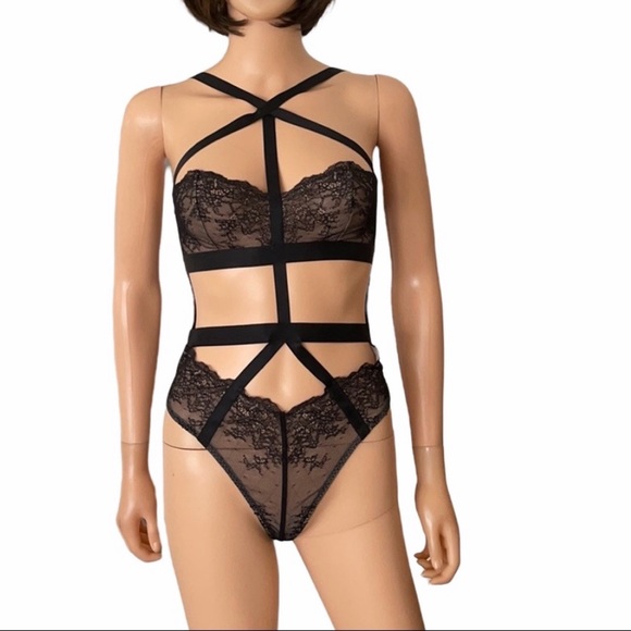 NWOT Victoria Secret cut out black bodysuit